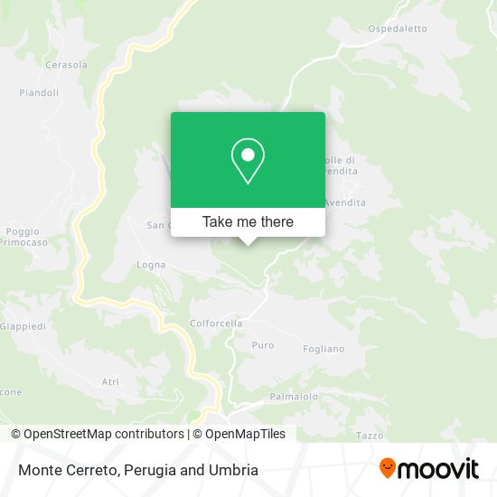 Monte Cerreto map