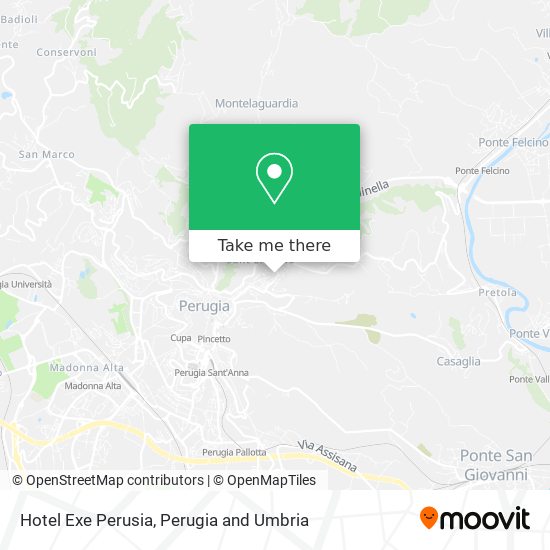 Hotel Exe Perusia map