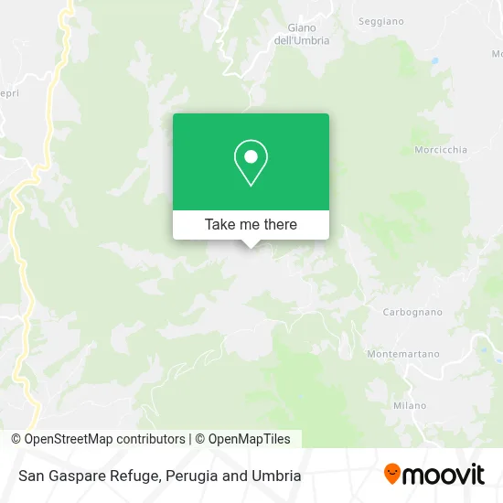 San Gaspare Refuge map