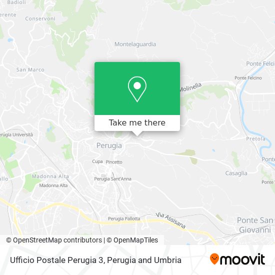 Ufficio Postale Perugia 3 map