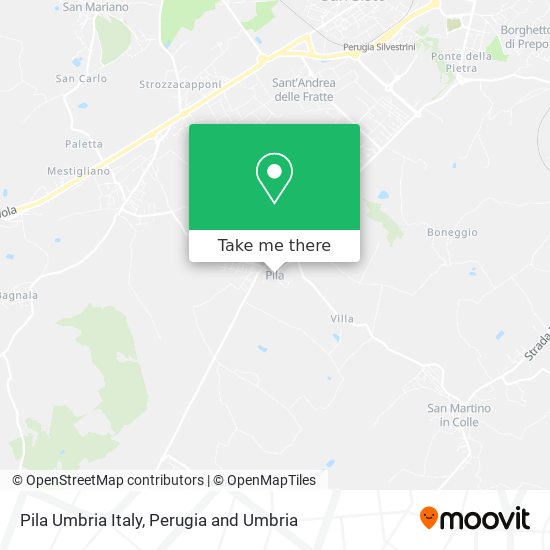 Pila Umbria Italy map