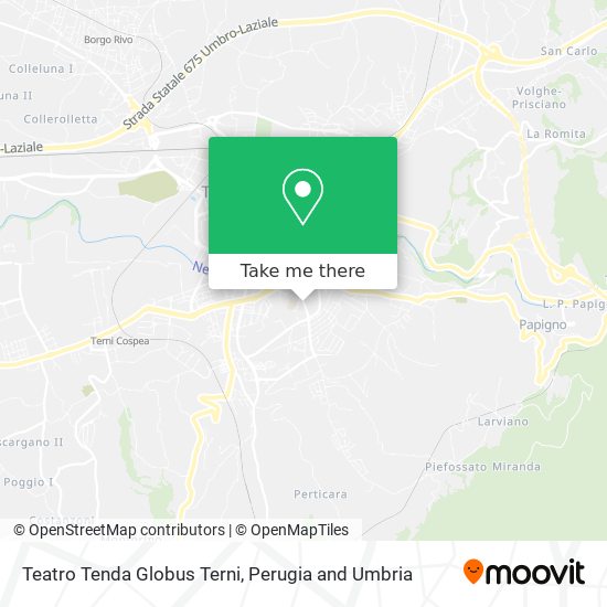 Teatro Tenda Globus Terni map