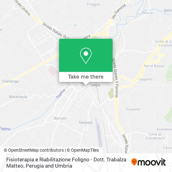 Fisioterapia e Riabilitazione Foligno - Dott. Trabalza Matteo map