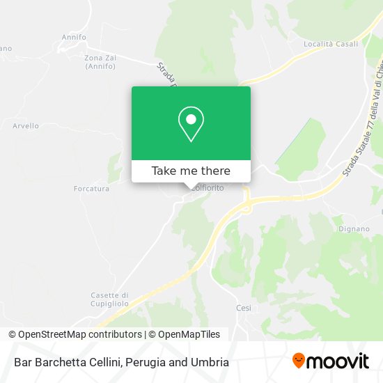 Bar Barchetta Cellini map