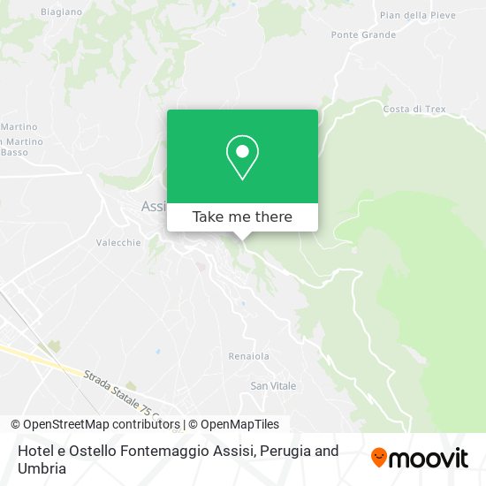 Hotel e Ostello Fontemaggio Assisi map