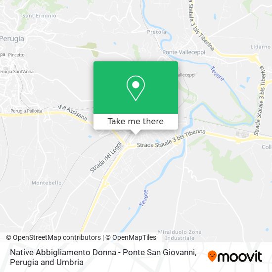 Native Abbigliamento Donna - Ponte San Giovanni map