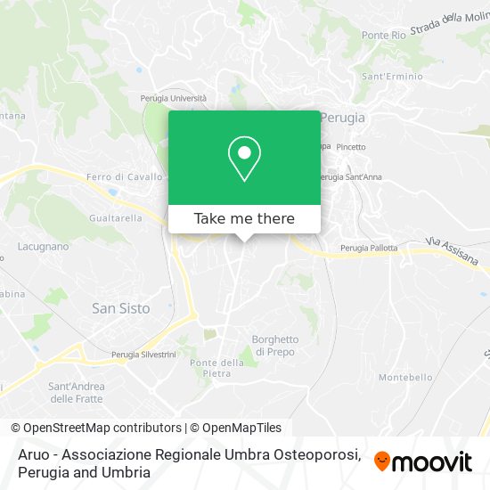 Aruo - Associazione Regionale Umbra Osteoporosi map