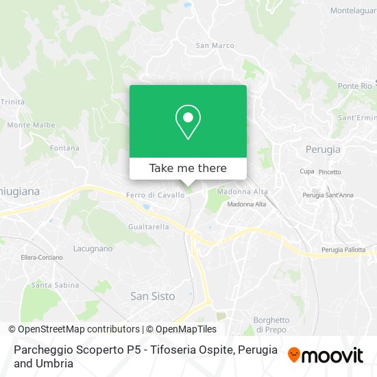 Parcheggio Scoperto P5 - Tifoseria Ospite map