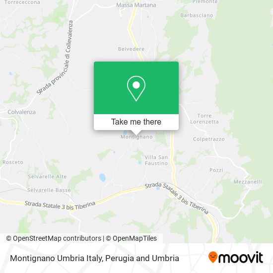 Montignano Umbria Italy map