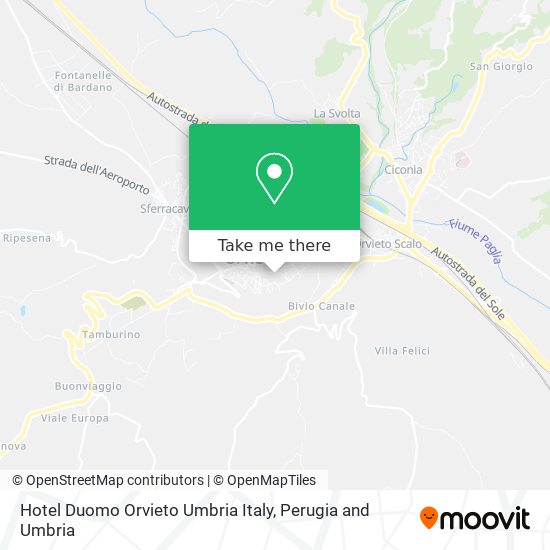 Hotel Duomo Orvieto Umbria Italy map