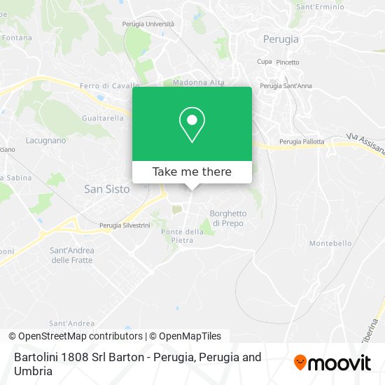 Bartolini 1808 Srl Barton - Perugia map