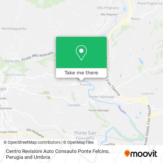 Centro Revisioni Auto Consauto Ponte Felcino map