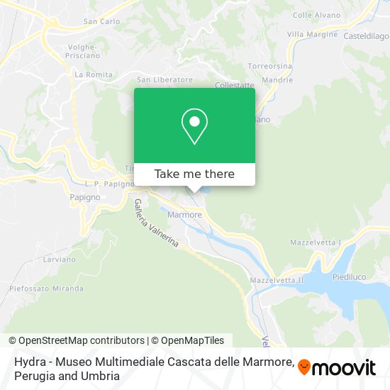 Hydra - Museo Multimediale Cascata delle Marmore map