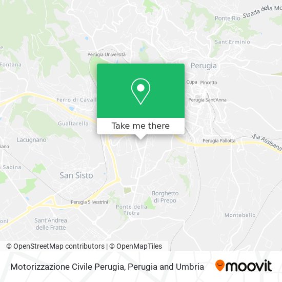 Motorizzazione Civile Perugia map