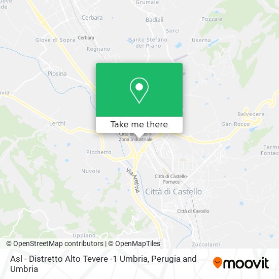 Asl - Distretto Alto Tevere -1 Umbria map