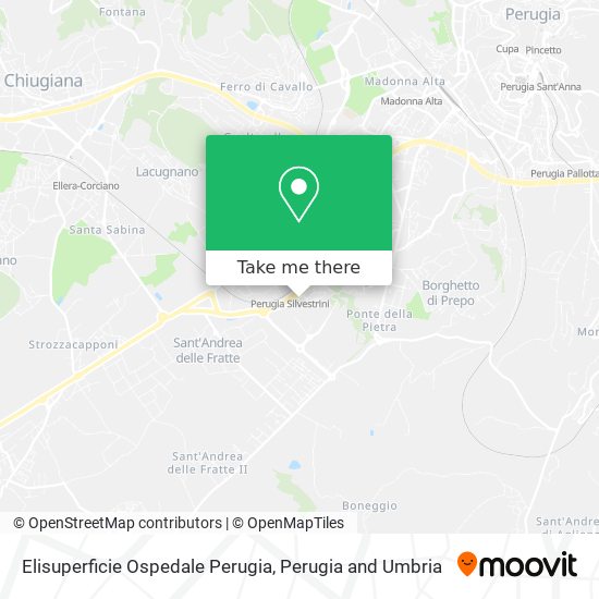 Elisuperficie Ospedale Perugia map