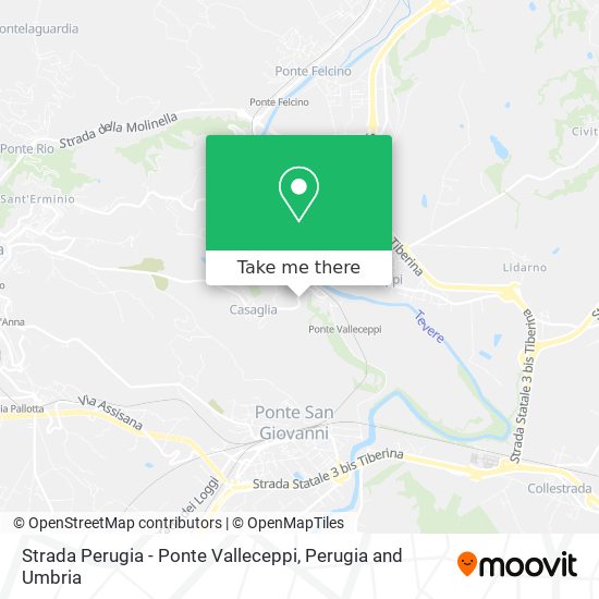 Strada Perugia - Ponte Valleceppi map