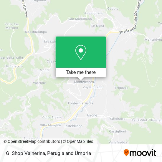 G. Shop Valnerina map