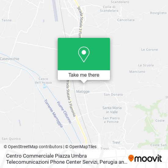 Centro Commerciale Piazza Umbra Telecomunicazioni Phone Center Servizi map