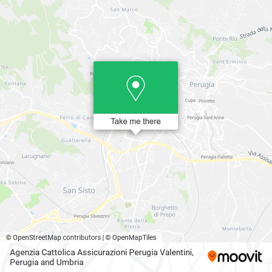Agenzia Cattolica Assicurazioni Perugia Valentini map