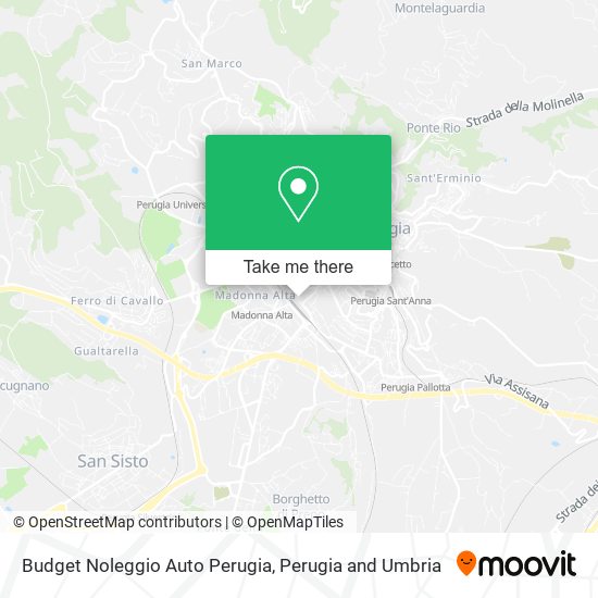 Budget Noleggio Auto Perugia map