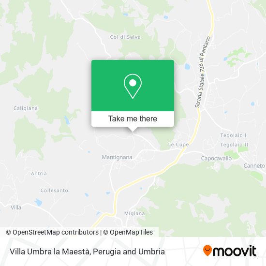 Villa Umbra la Maestà map