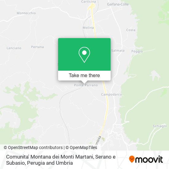 Comunita' Montana dei Monti Martani, Serano e Subasio map