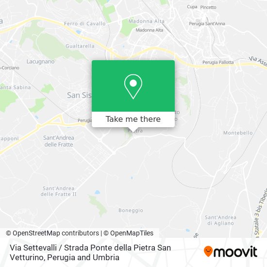 Via Settevalli / Strada Ponte della Pietra San Vetturino map