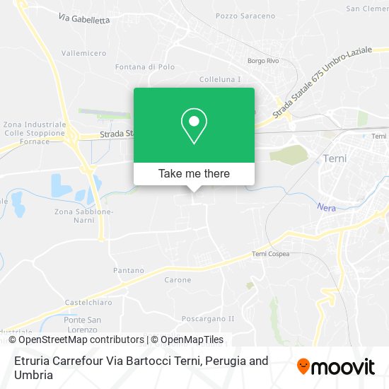 Etruria Carrefour Via Bartocci Terni map