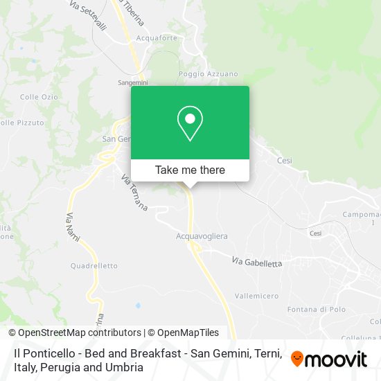 Il Ponticello - Bed and Breakfast - San Gemini, Terni, Italy map