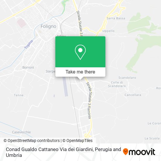 Conad Gualdo Cattaneo Via dei Giardini map