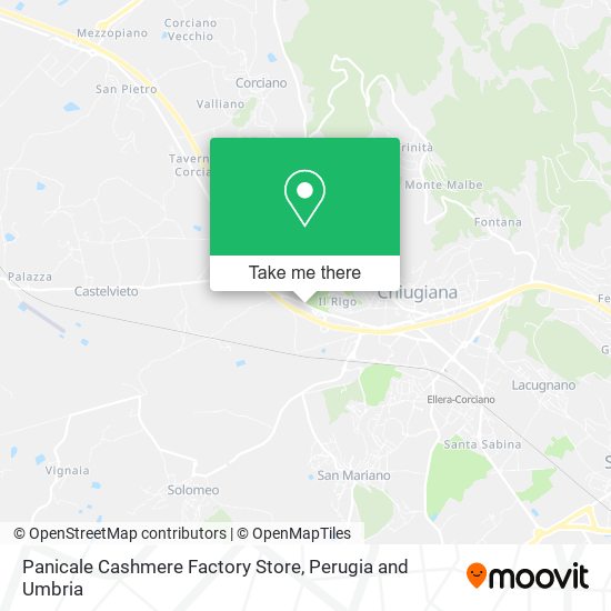 Panicale Cashmere Factory Store map