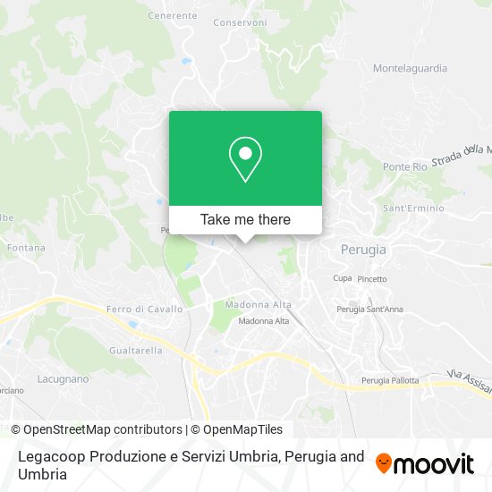 Legacoop Produzione e Servizi Umbria map