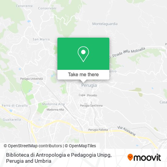 Biblioteca di Antropologia e Pedagogia Unipg map