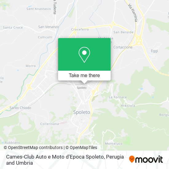 Cames-Club Auto e Moto d'Epoca Spoleto map