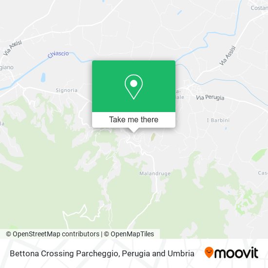 Bettona Crossing Parcheggio map