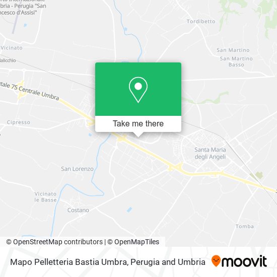 Mapo Pelletteria Bastia Umbra map