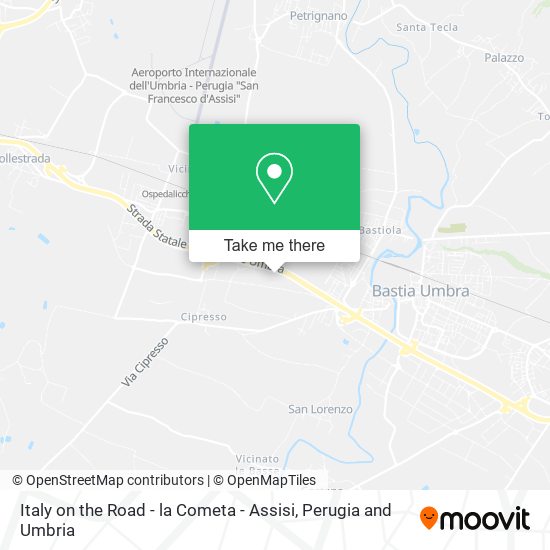 Italy on the Road - la Cometa - Assisi map