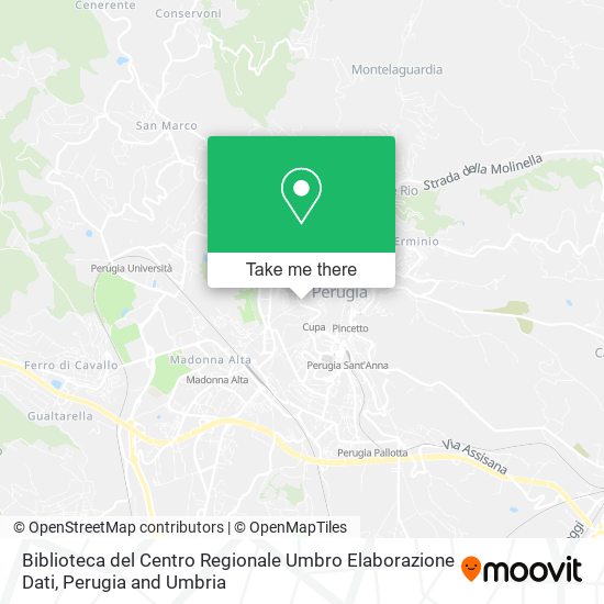 Biblioteca del Centro Regionale Umbro Elaborazione Dati map