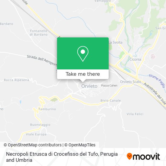 Necropoli Etrusca di Crocefisso del Tufo map