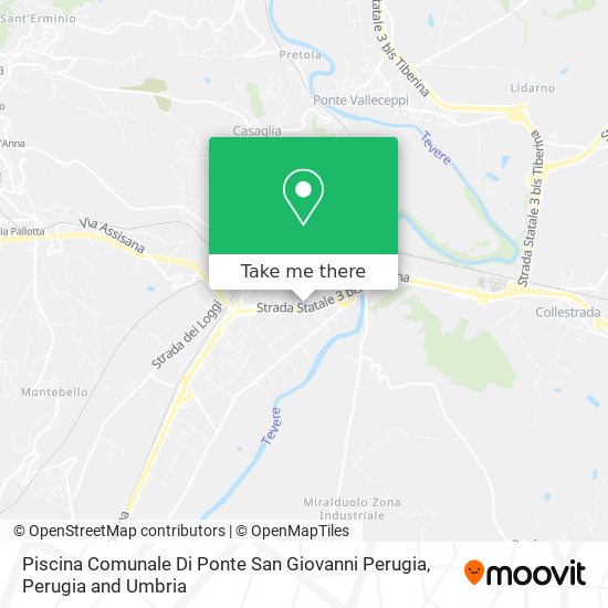 Piscina Comunale Di Ponte San Giovanni Perugia map