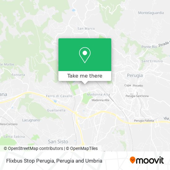 Flixbus Stop Perugia map