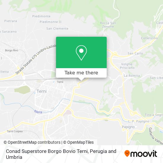 Conad Superstore Borgo Bovio Terni map