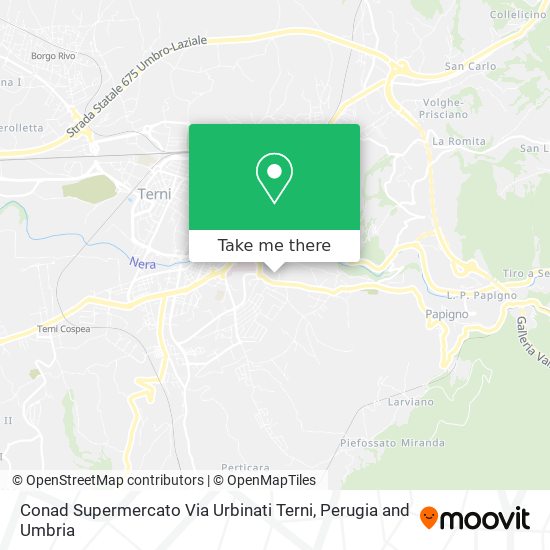 Conad Supermercato Via Urbinati Terni map