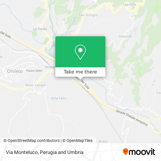 Via Monteluco map