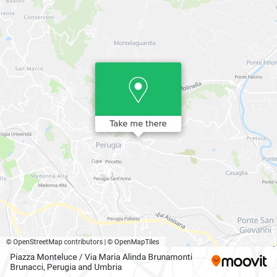 Piazza Monteluce / Via Maria Alinda Brunamonti Brunacci map