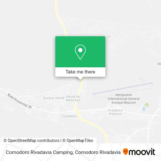 Mapa de Comodoro Rivadavia Camping