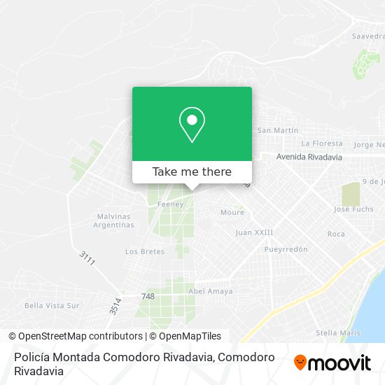 Mapa de Policía Montada Comodoro Rivadavia