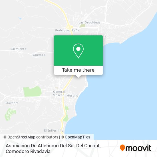 Asociación De Atletismo Del Sur Del Chubut map