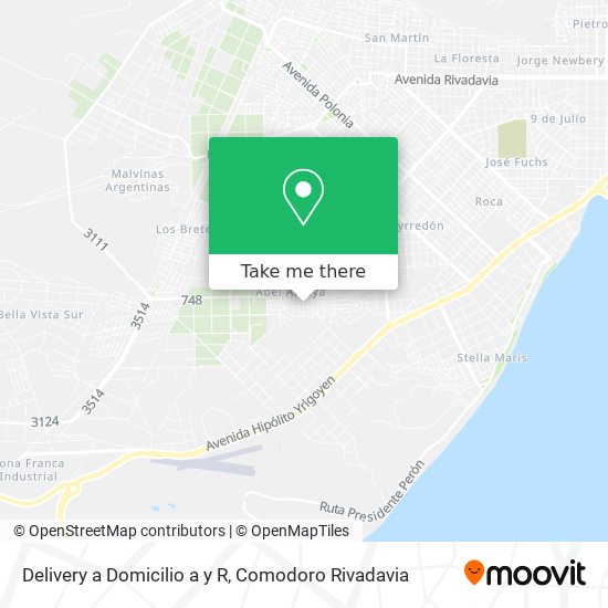 Delivery a Domicilio a y R map